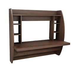 Modern Floating Wall Mounted Home Office Computer Desk in Brown Wood Finish - Free Shipping 