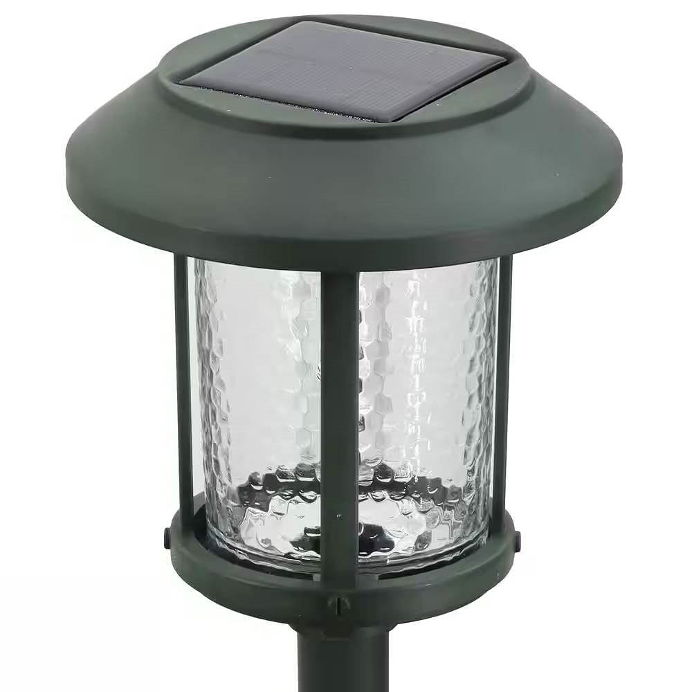 Set of 4 - Outdoor Solar LED Lights in Green with Yard Path Ground Stakes - Free Shipping