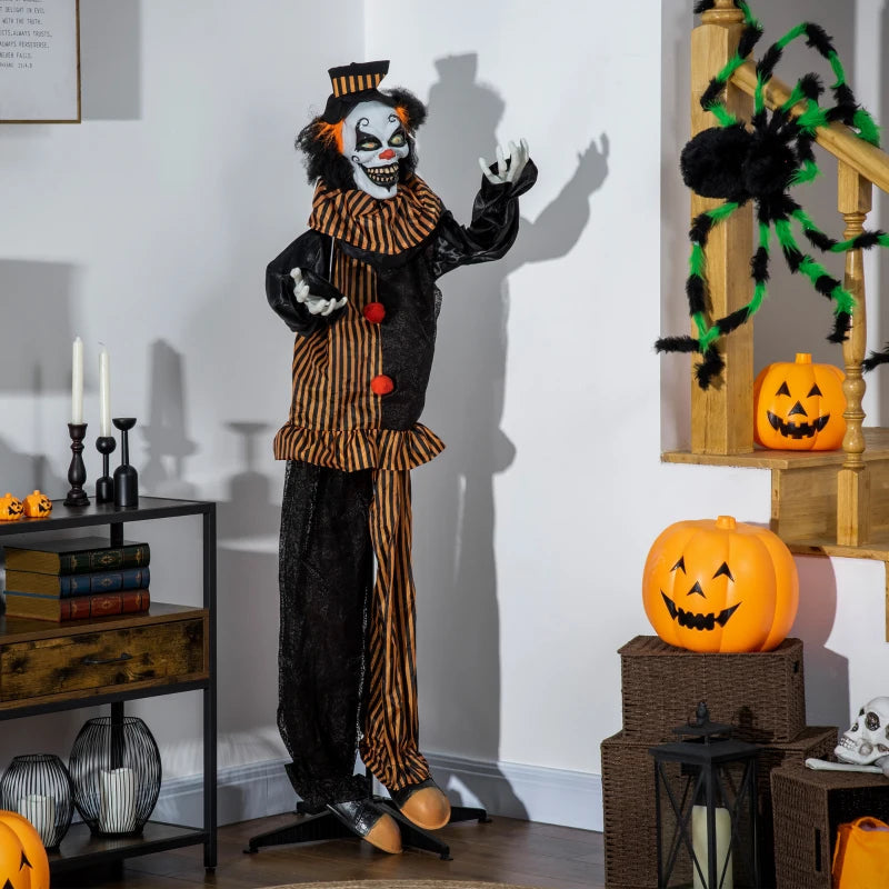 HOMCOM 6.4' Life-Size Winged Grim Reaper – Animated Halloween Decoration, Light-Up Eyes 