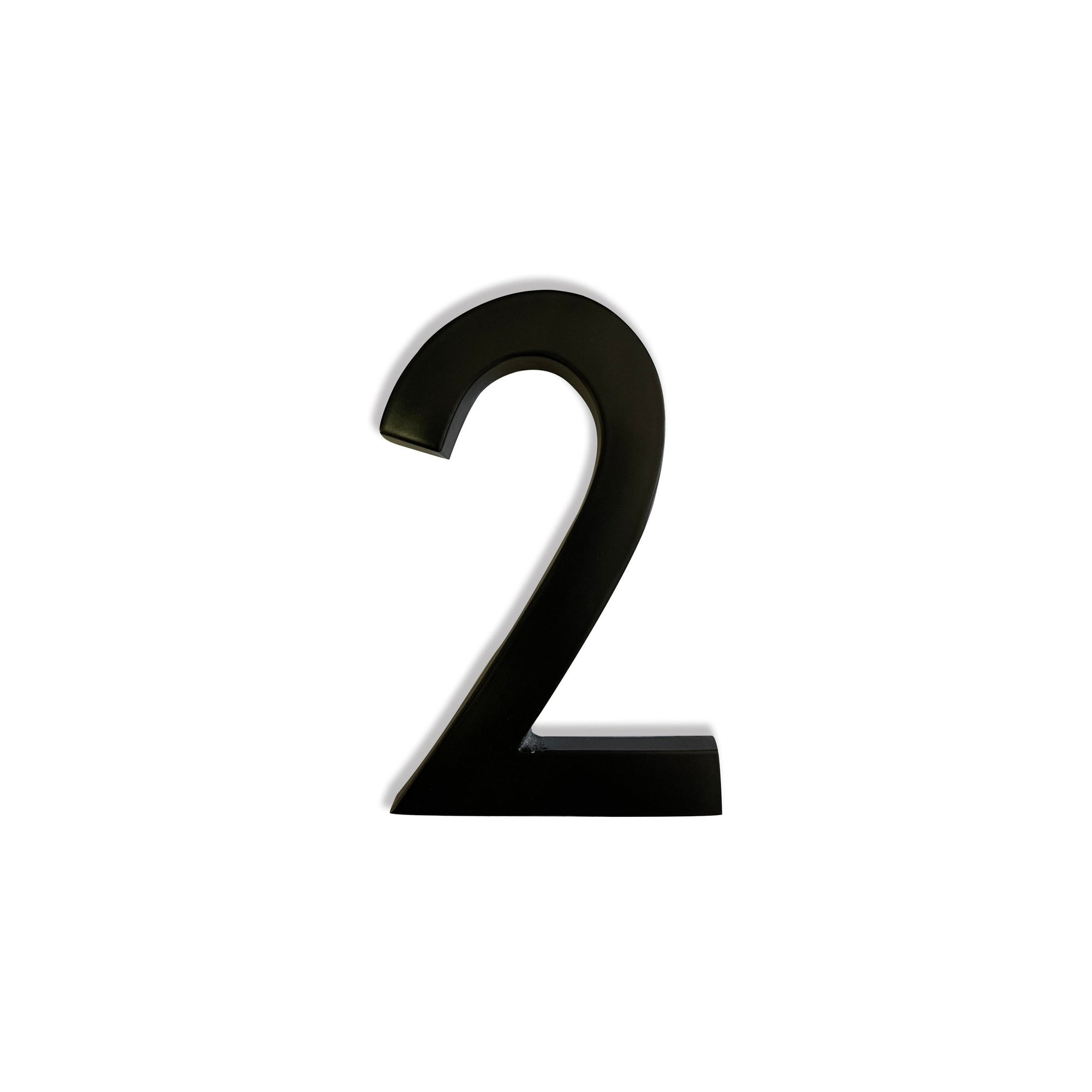 Magnetic Aluminum House Number #2, 4 in, Black 
