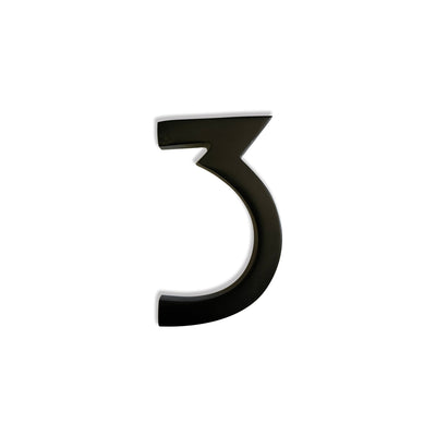 Magnetic Aluminum House Number #3, 4 in, Black 