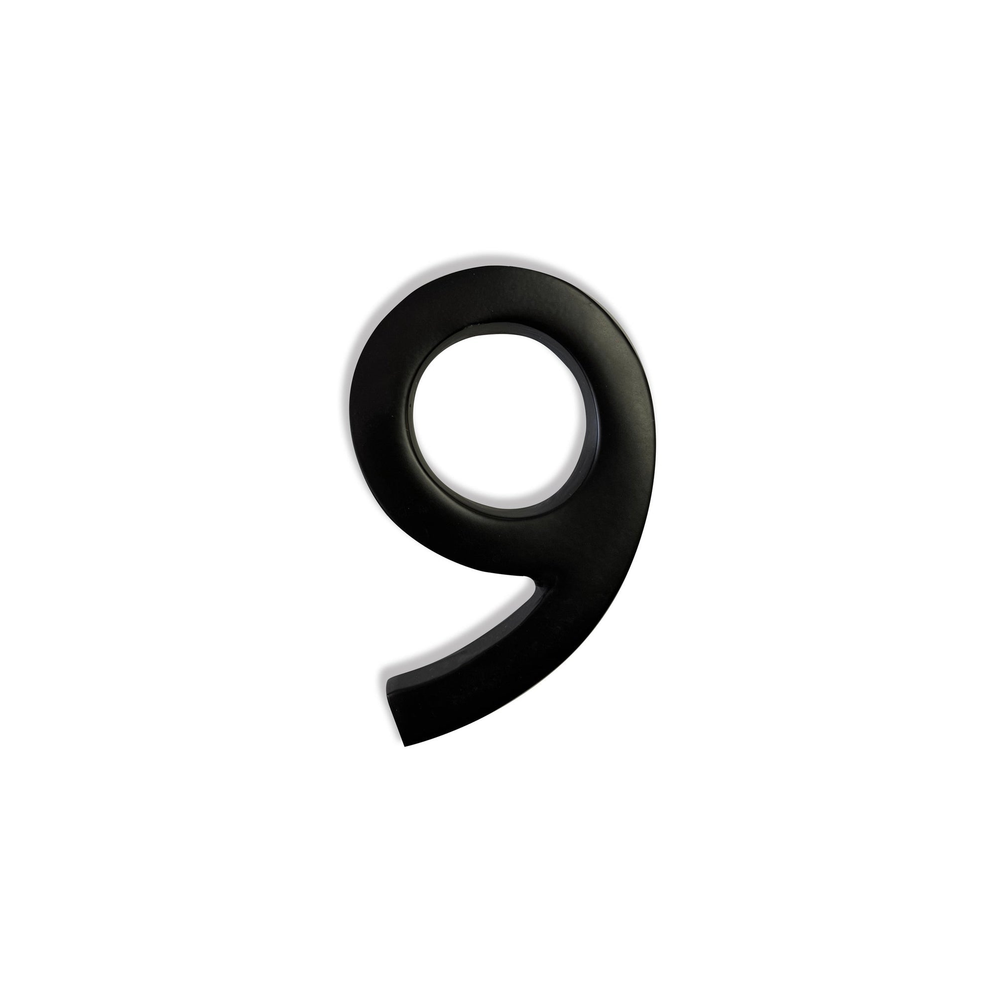 Magnetic Aluminum House Number #9, 4 in, Black 