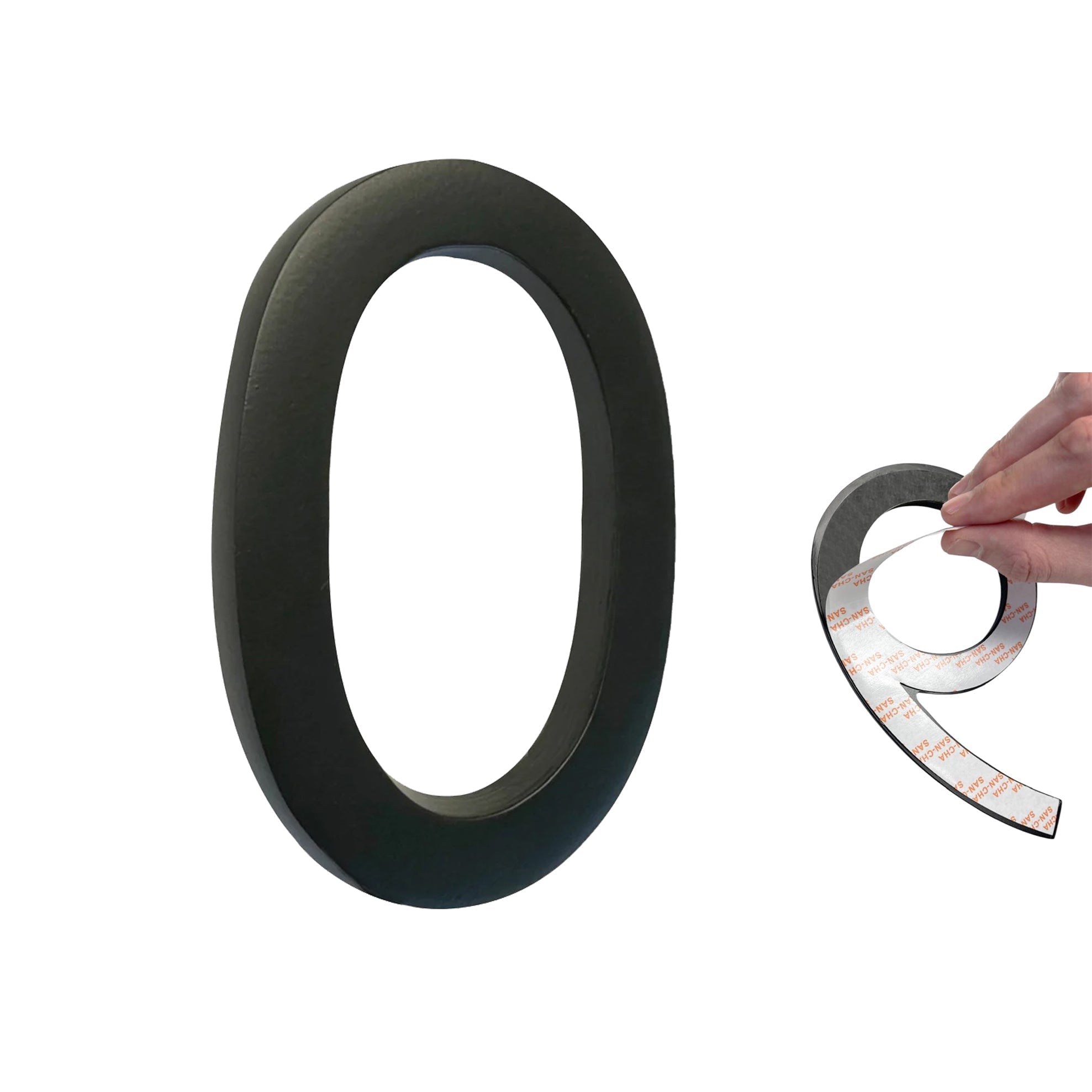 Self Adhesive Aluminum Number 0, 4 inch, Black 