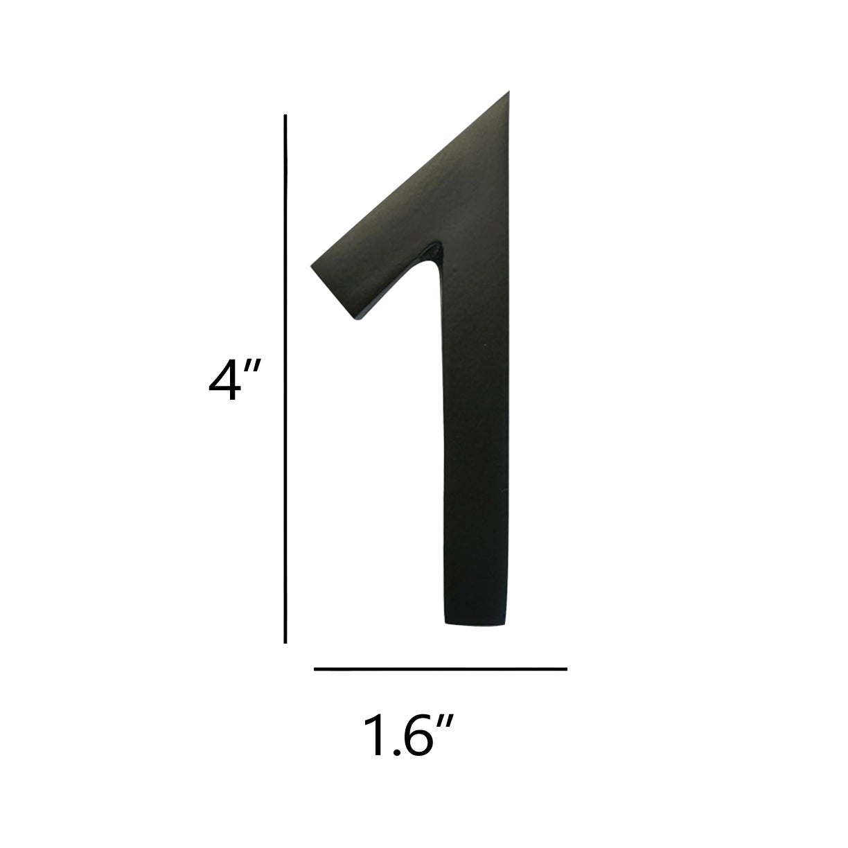 Self Adhesive Aluminum Number 1, 4 inch, Black 