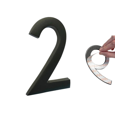 Self Adhesive Aluminum Number 2, 4 inch, Black 
