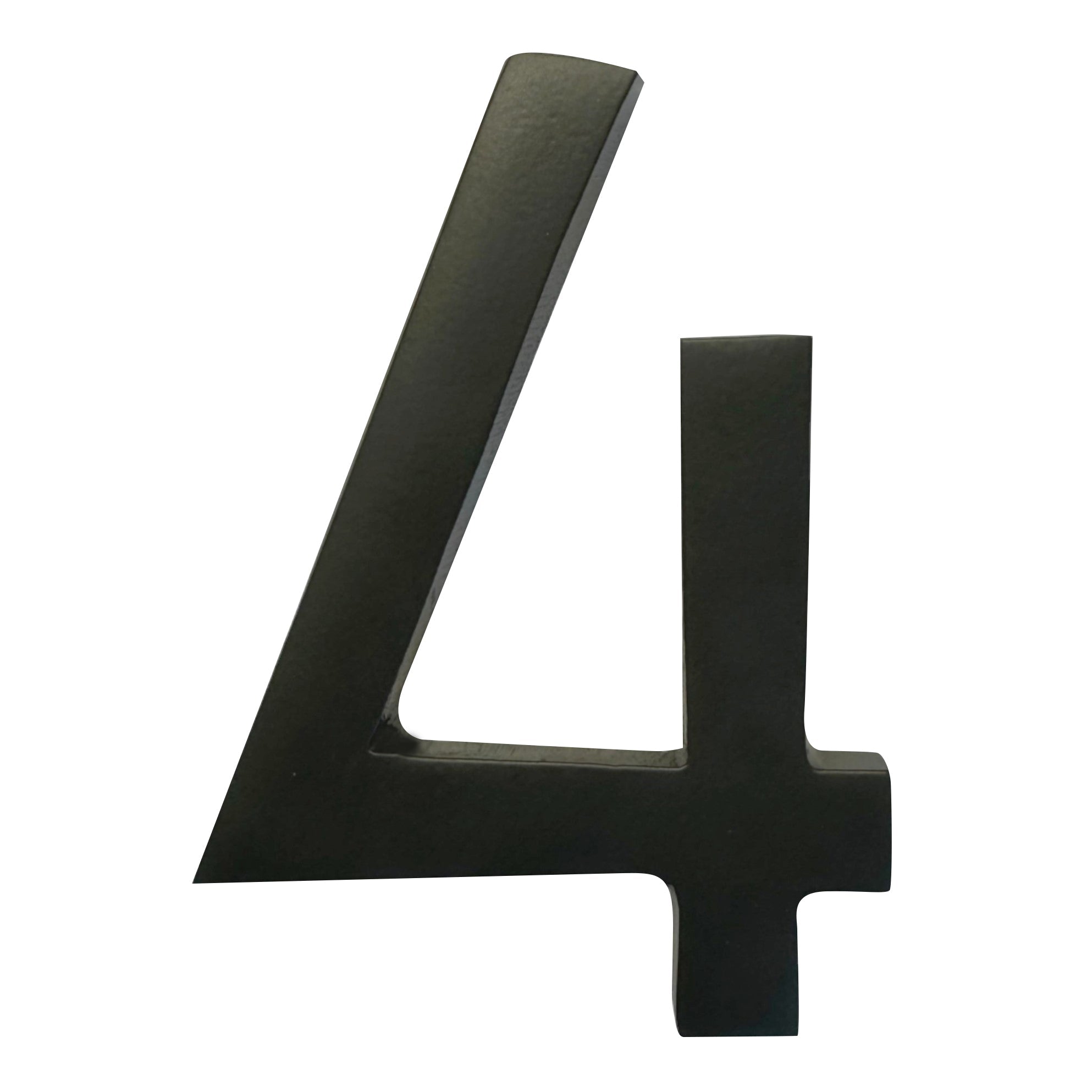 Self Adhesive Aluminum Number 4, 4 inch, Black 