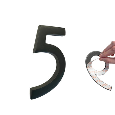 Self Adhesive Aluminum Number 5, 4 inch, Black 