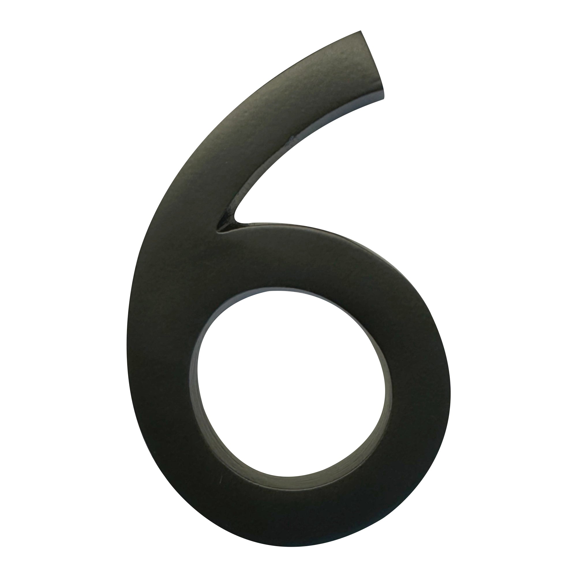Self Adhesive Aluminum Number 6, 4 inch, Black 
