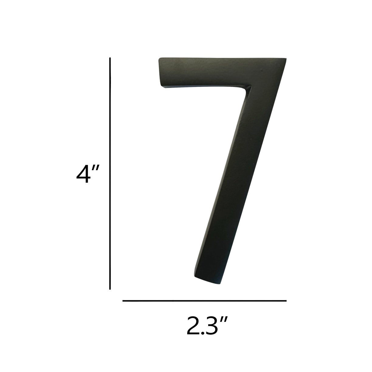 Self Adhesive Aluminum Number 7, 4 inch, Black 