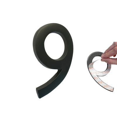 Self Adhesive Aluminum Number 9, 4 inch, Black 