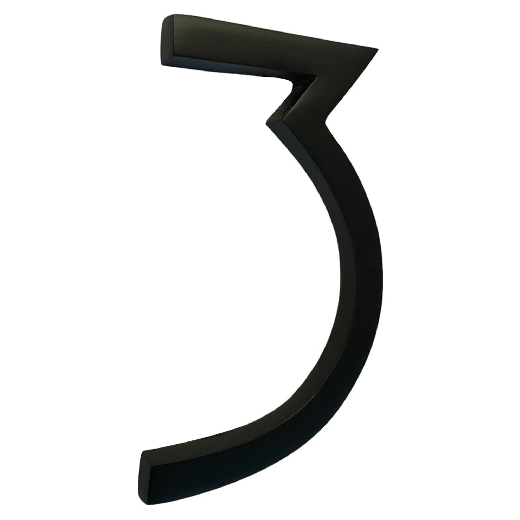Self Adhesive Aluminum Number 3, 6 inch, Black 