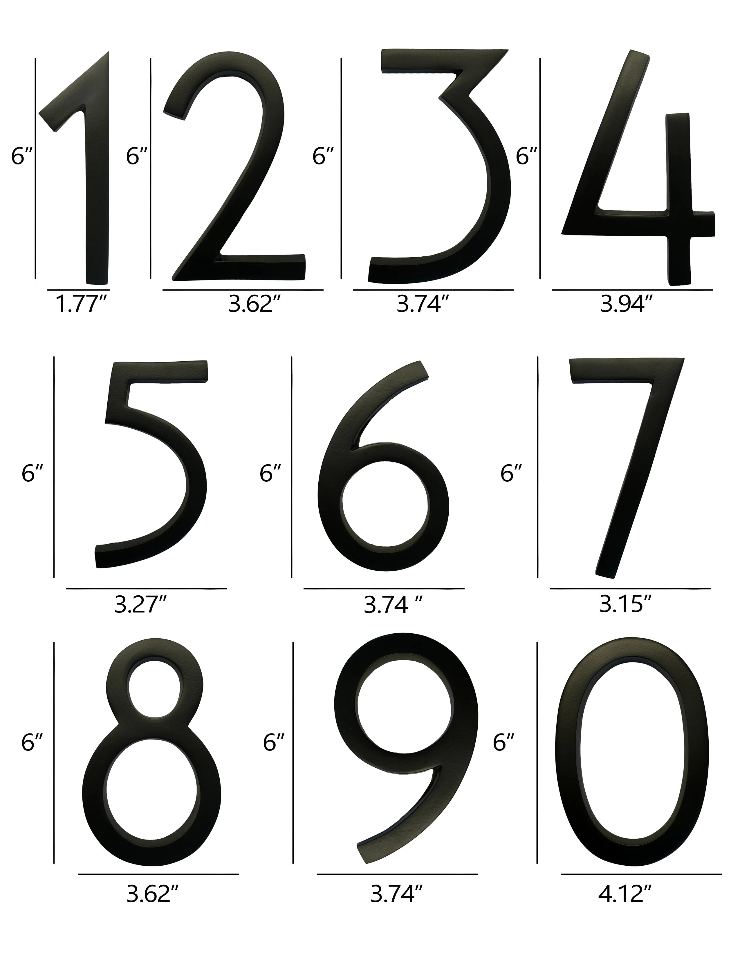 Self Adhesive Aluminum Number 3, 6 inch, Black 