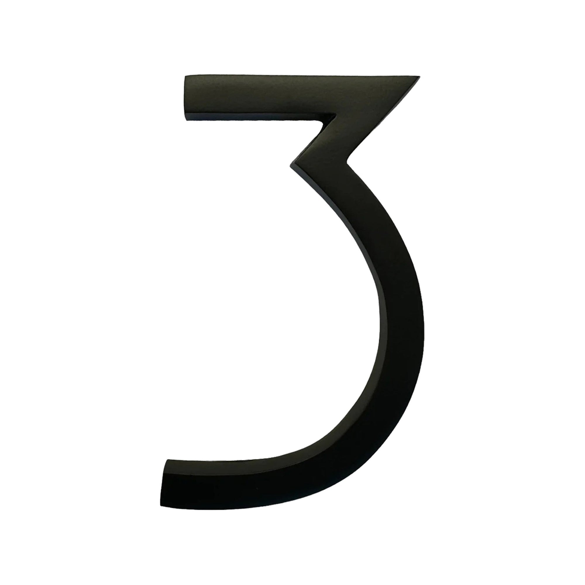 Self Adhesive Aluminum Number 3, 6 inch, Black 