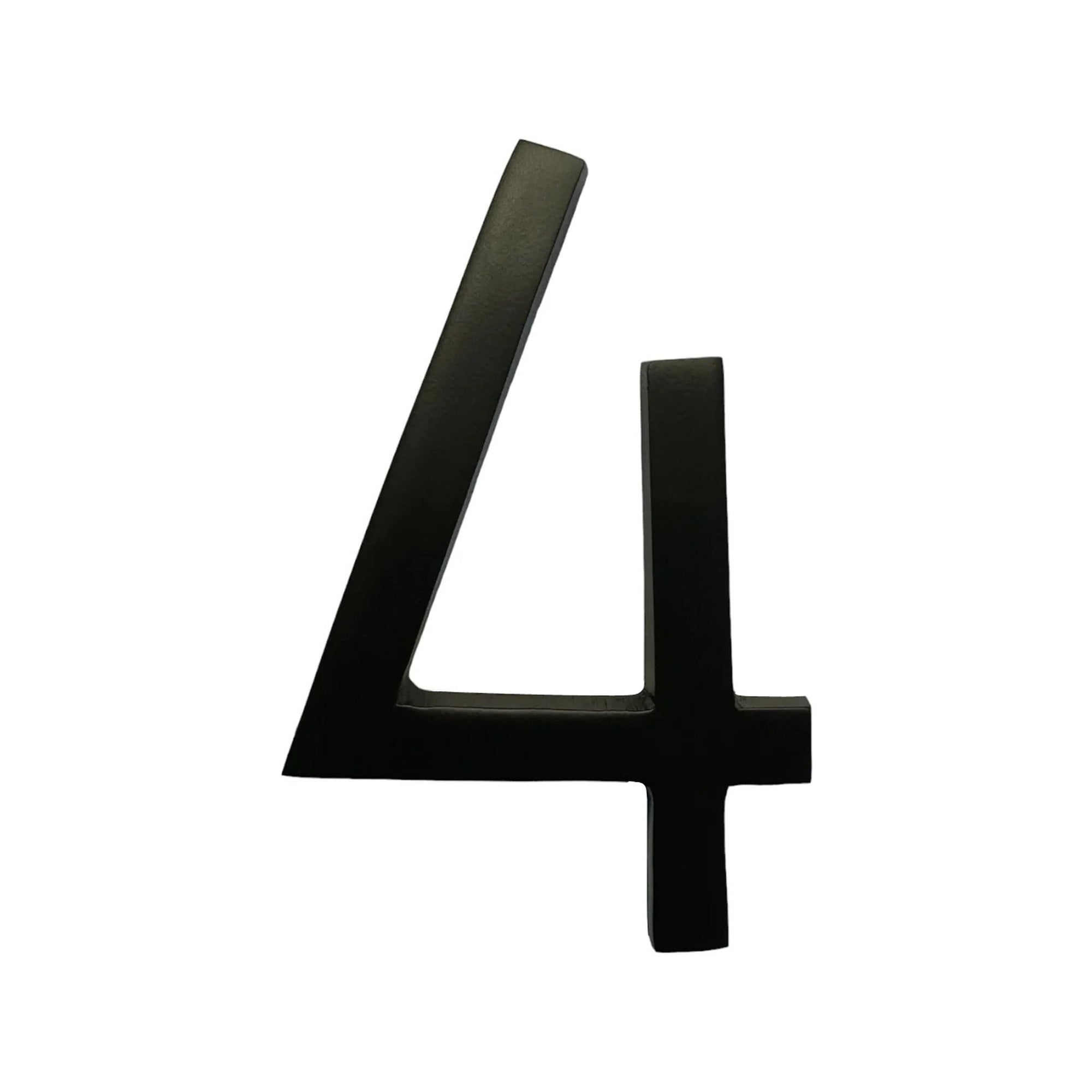 Self Adhesive Aluminum Number 4, 6 inch, Black 
