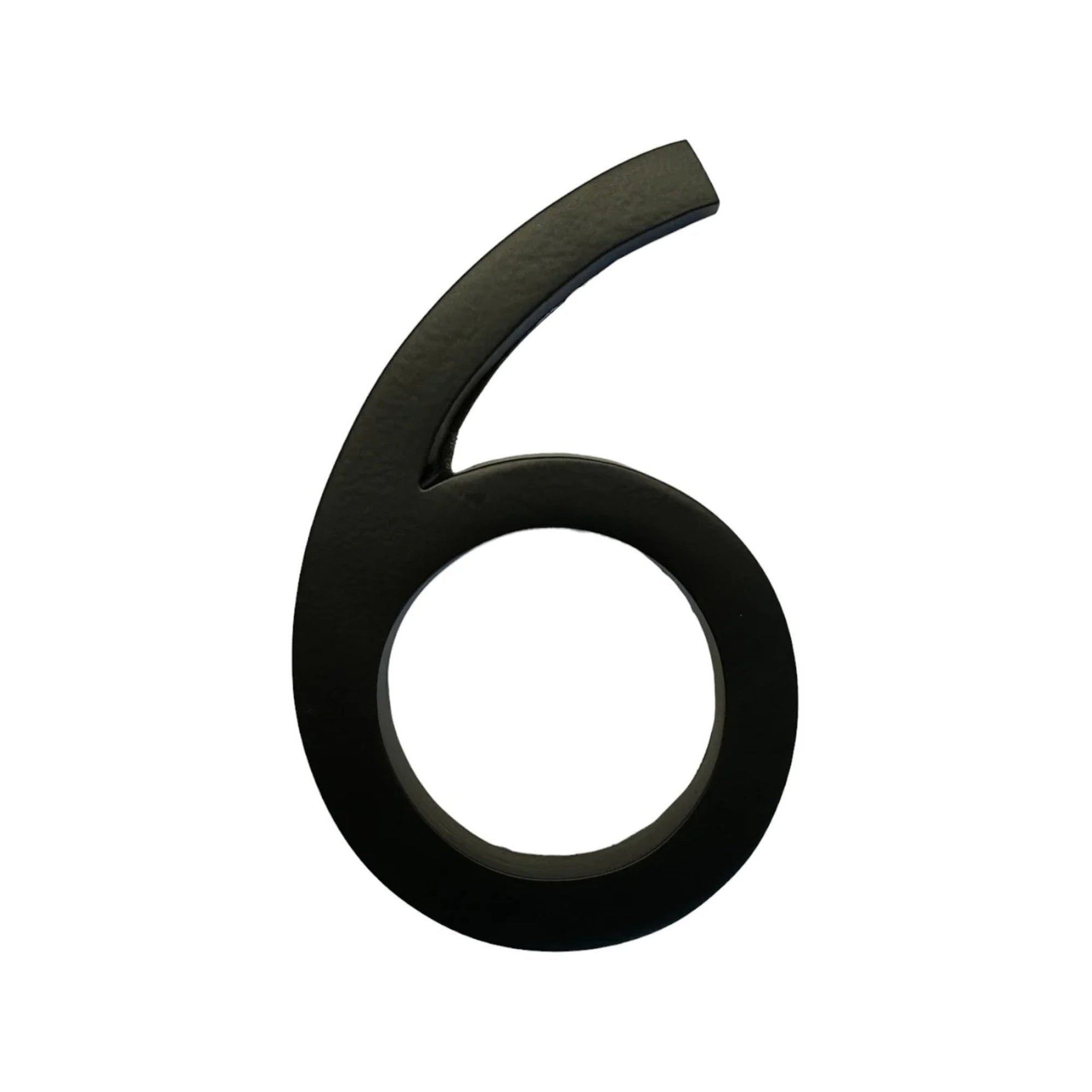 Self Adhesive Aluminum Number 6, 6 inch, Black 