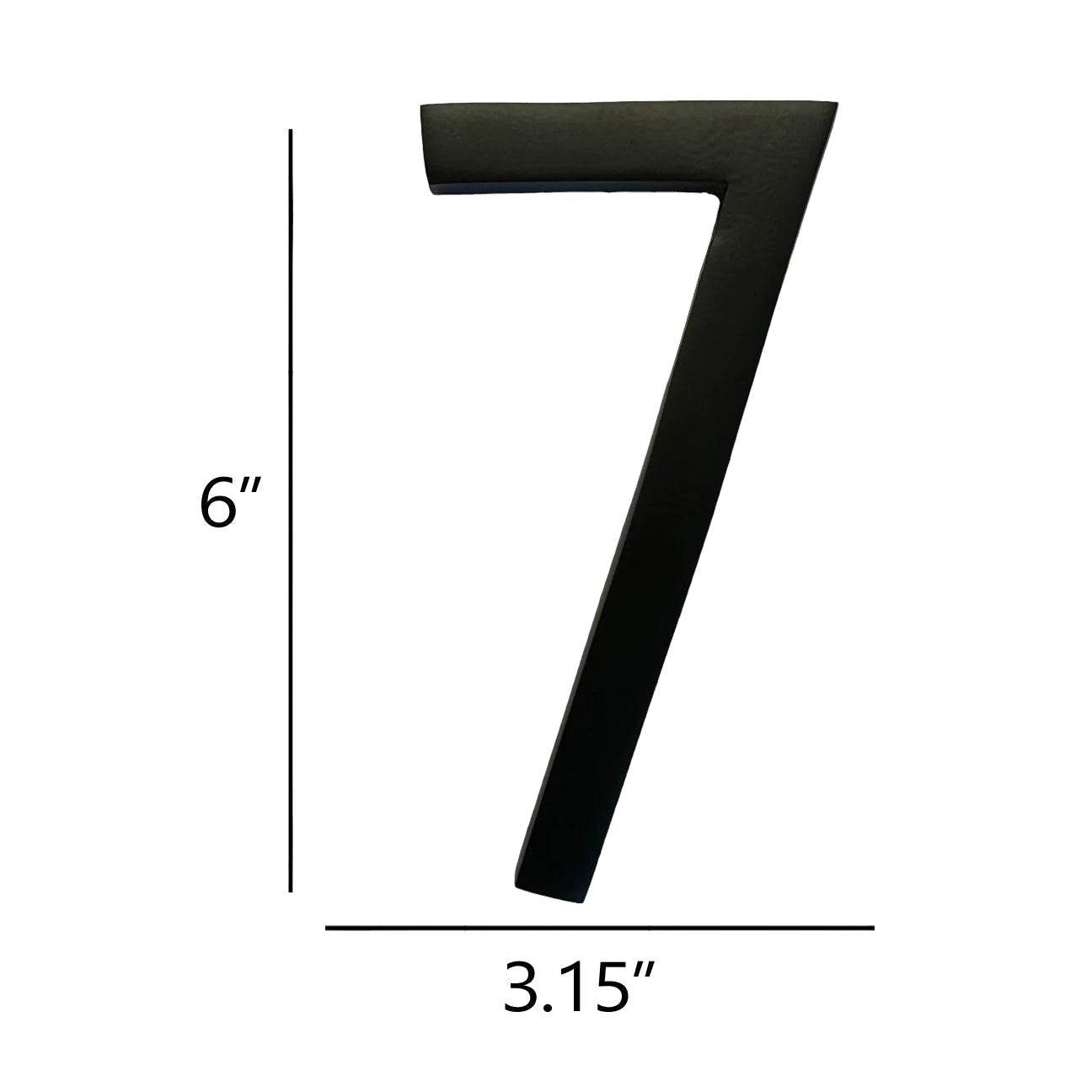 Self Adhesive Aluminum Number 7, 6 inch, Black 