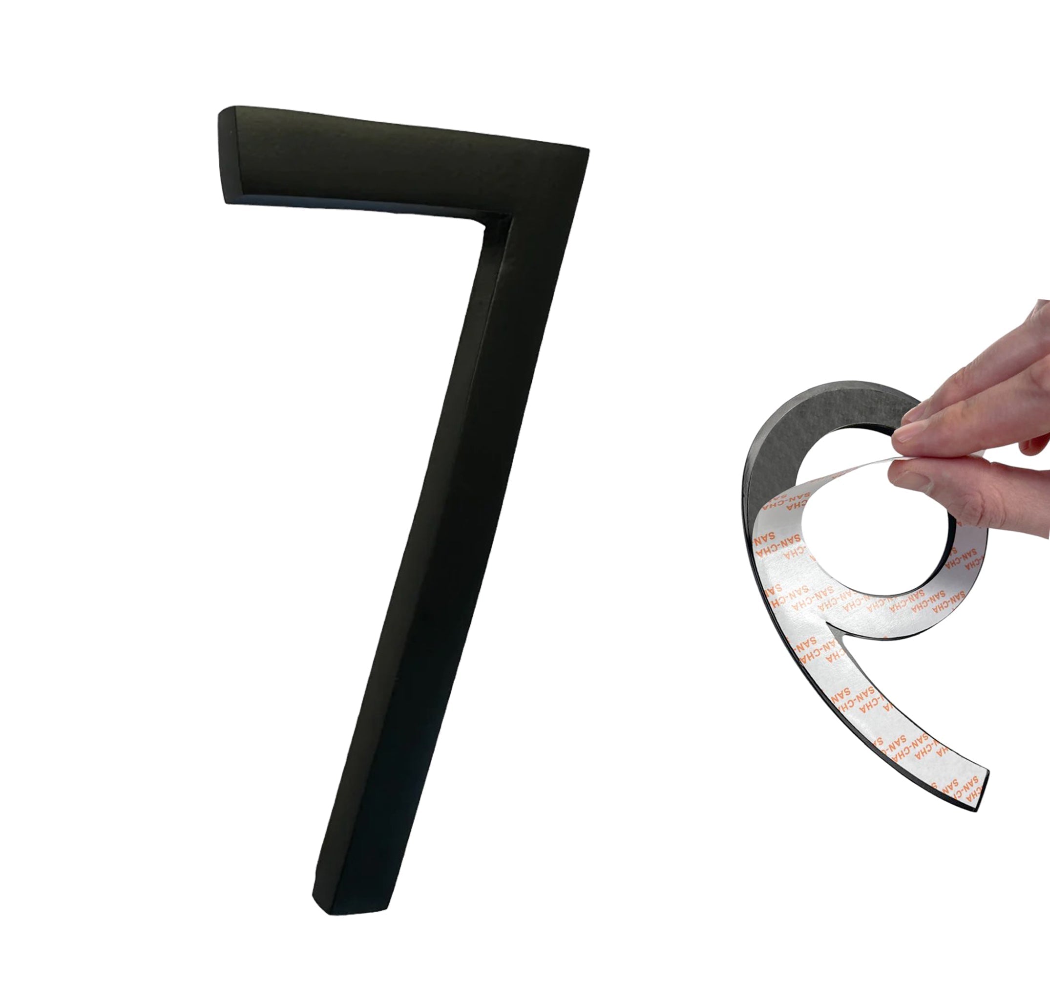 Self Adhesive Aluminum Number 7, 6 inch, Black 