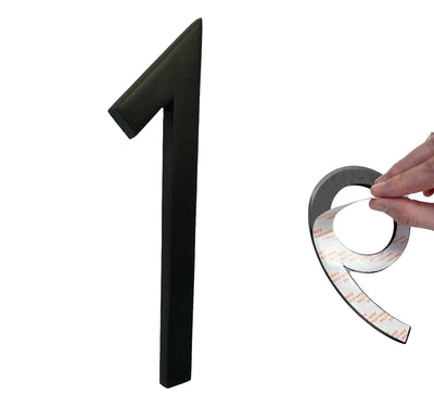 Self Adhesive Aluminum Number 1, 8 inch, Black 
