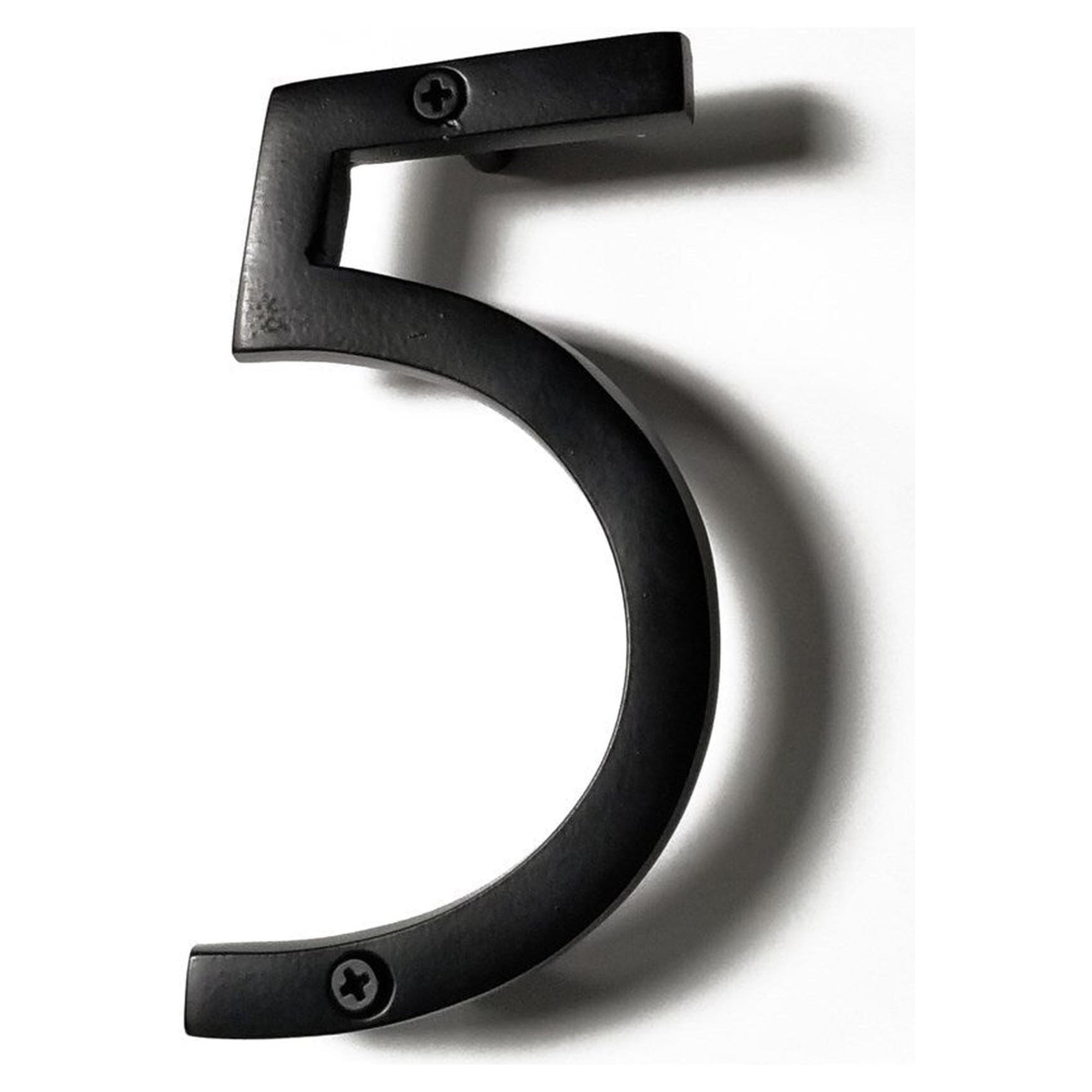 Black Aluminum Number 5, 8 inch 