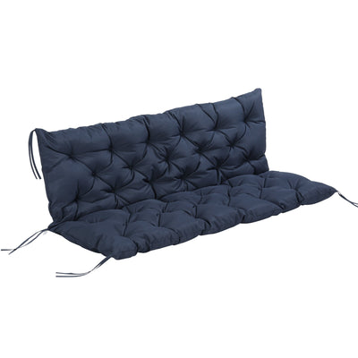 Outsunny Replacement Cushions for 3-Seater Outdoor Bench Swing Chair, Comfortable Seat Pads & Backrest, Dark Blue 