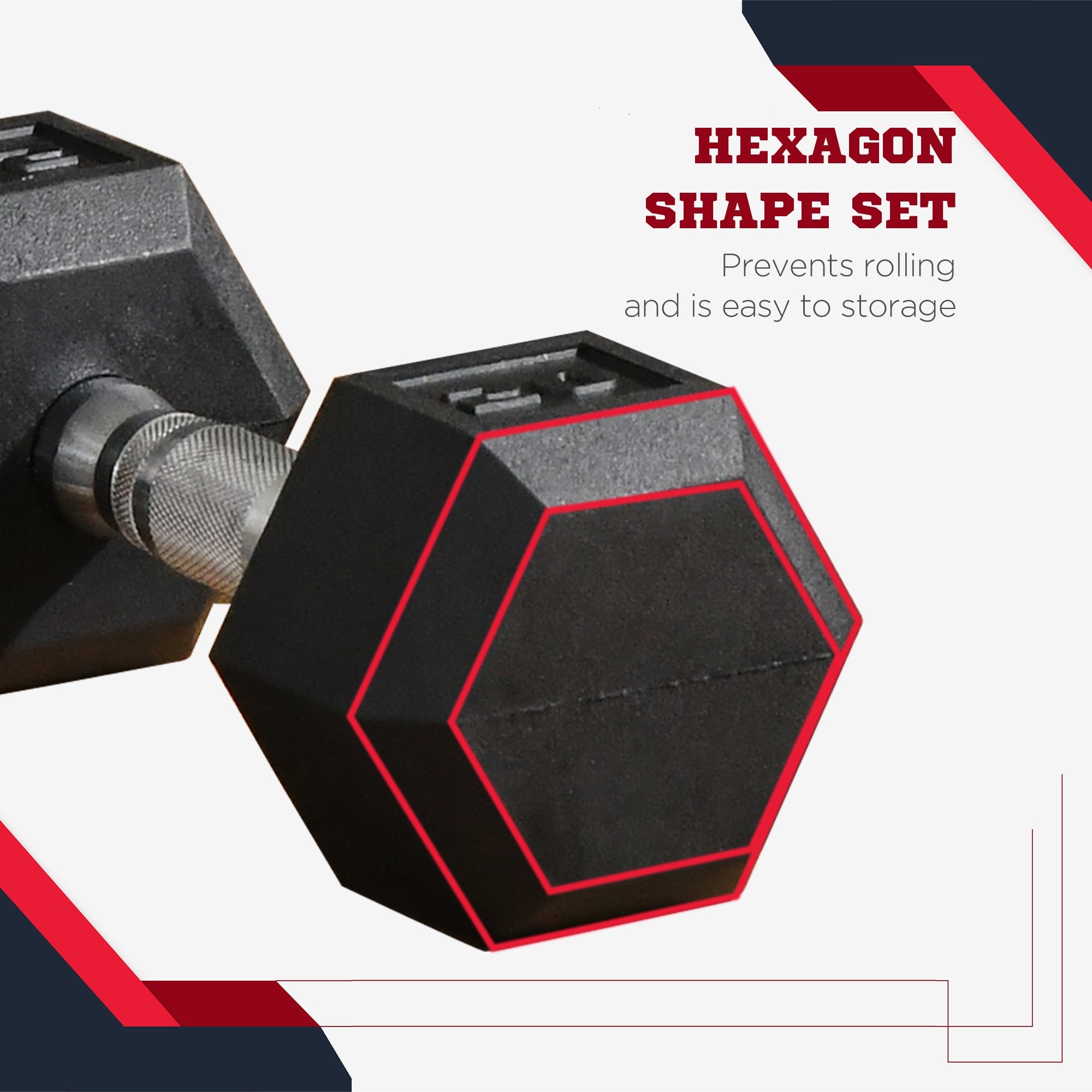 Soozier 40lbs Dumbbell Set: 2 x 20lbs Rubber Hand Weights for Home Gym Fitness Training, Black Finish 