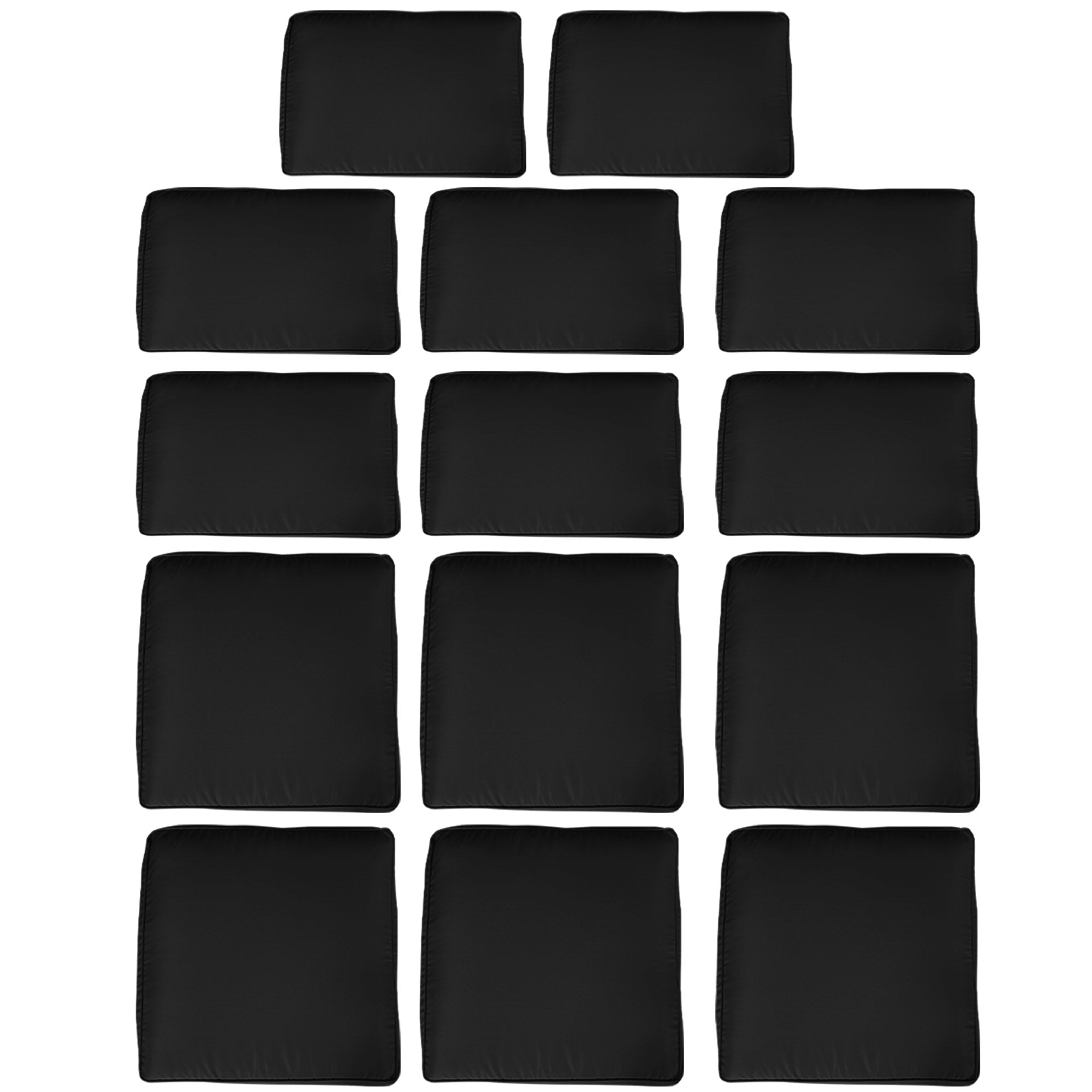 Outsunny Outdoor 14pc Patio Rattan Sofa Set Cushion Polyester Cover Replacement Set - No Cushion Included, Black 