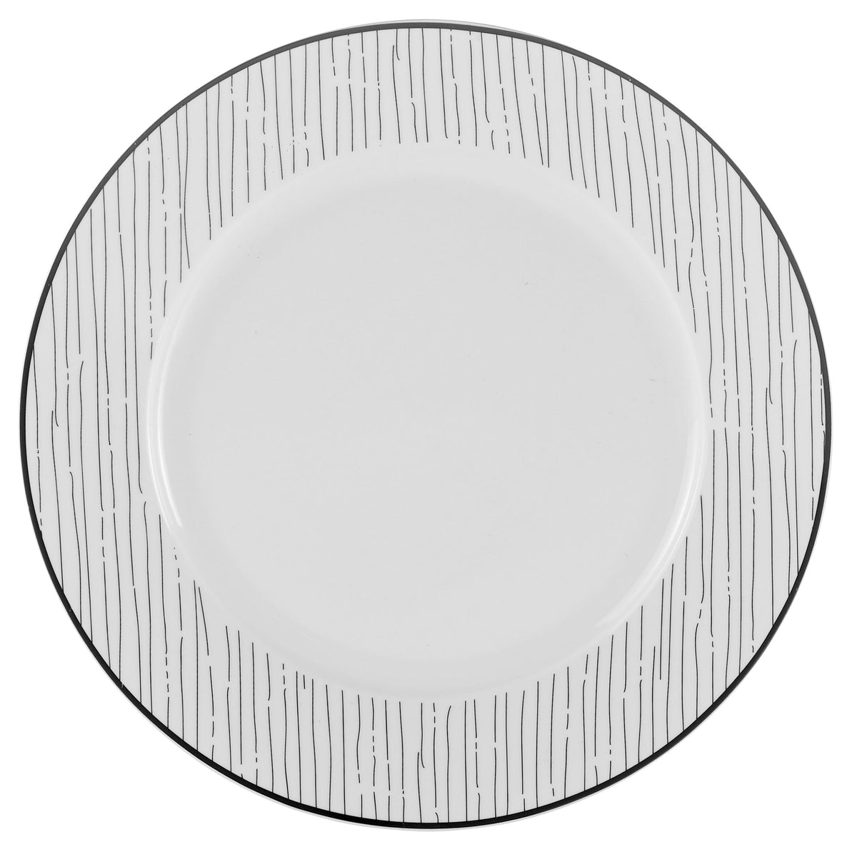 Dinnerware Set with Black Flatware, Porcelain, 12-Piece Dinnerware, Black and White Patterns – Sketch