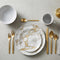 Dinnerware Set with Gold Flatware, Porcelain, 16-Piece Dinnerware, Grey and Gold Marble Look – Gold Marble