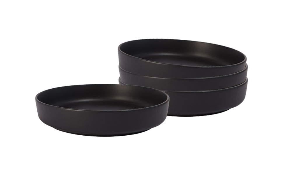 Pasta Bowls, Set of 4, Stoneware, 22 cm (8.7 in), Matte Black – Lisbon