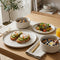 Dinnerware Set, 12-Piece, Stoneware, Speckled Off-White, Ribbed – Rachel