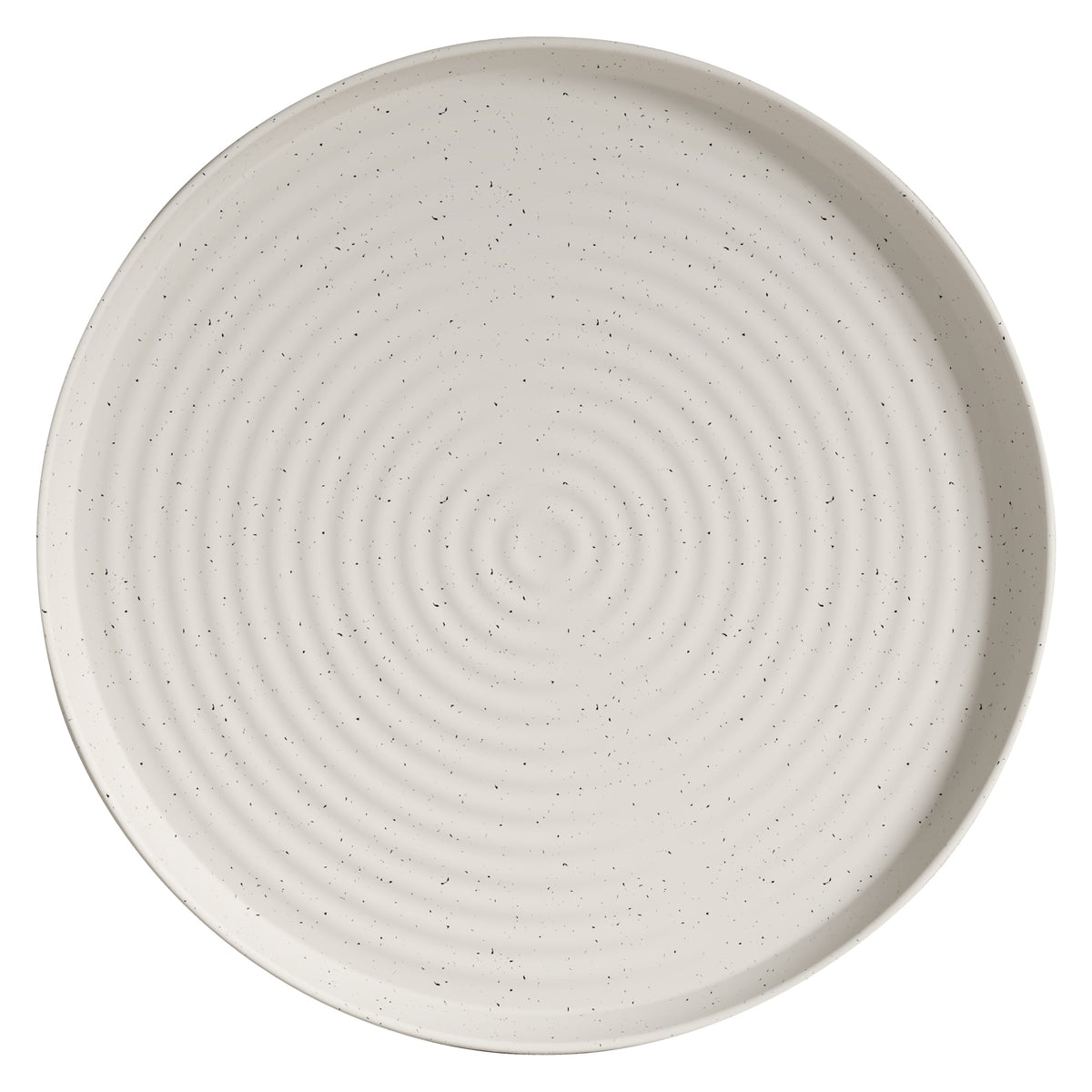 Dinnerware Set, 12-Piece, Stoneware, Speckled Off-White, Ribbed – Rachel