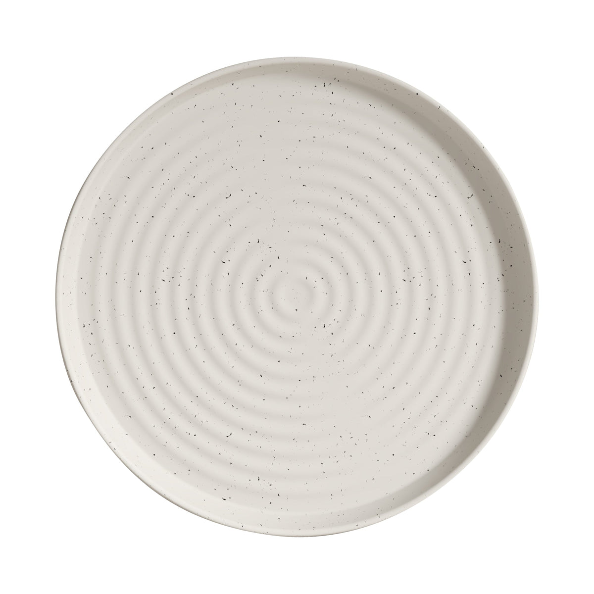Dinnerware Set, 12-Piece, Stoneware, Speckled Off-White, Ribbed – Rachel