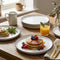 Dinner Plates, Set of 4, Stoneware, 26.5 cm (10.4 in), White with Black Rim – Bistro