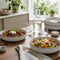 Pasta Bowls, Set of 4, Stoneware, 20 cm (7.9 in), White with Black Rim – Bistro