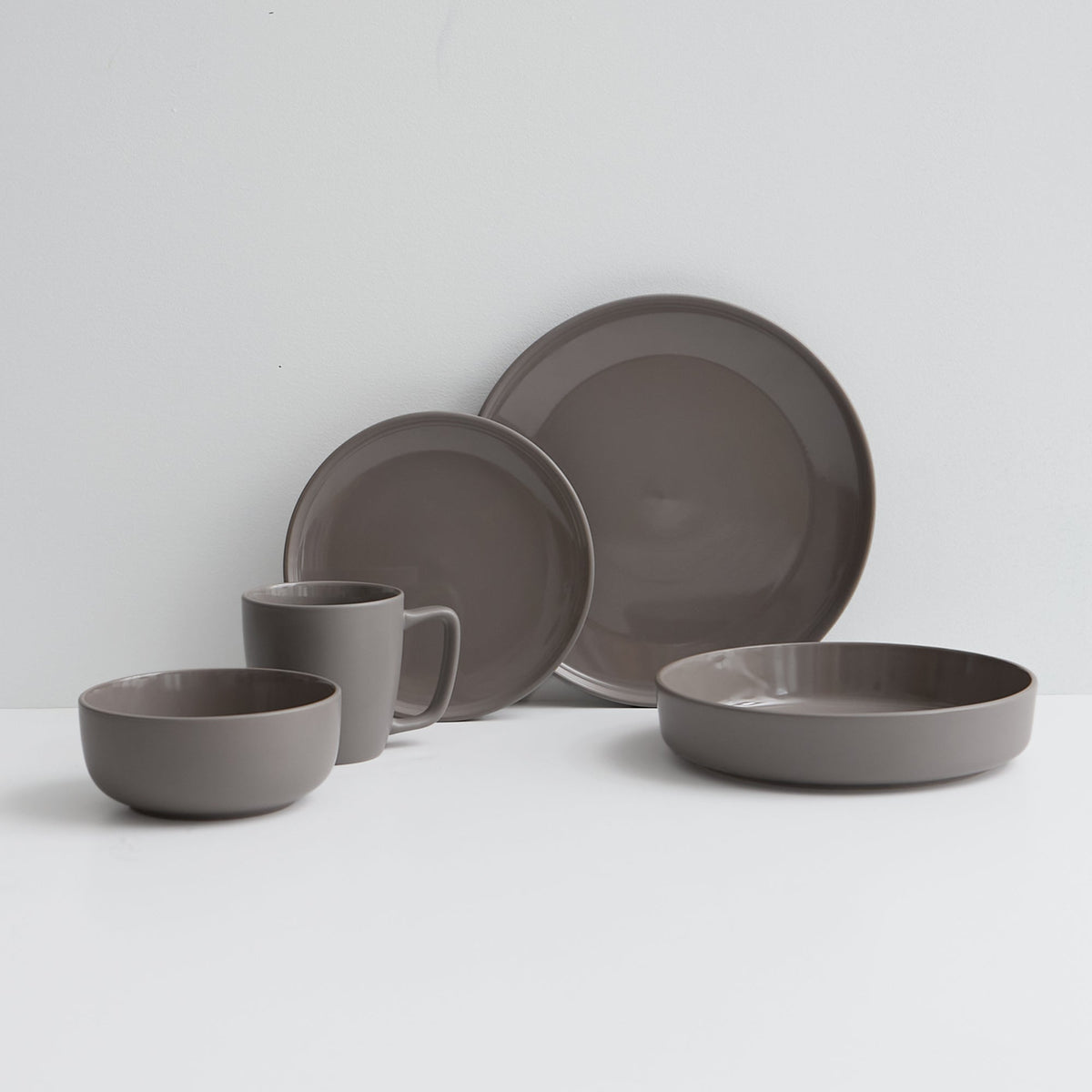 Dinner Plates, Set of 4, Stoneware, 26.5 cm (10.4 in), Taupe – Gaia