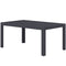 Outdoor Coffee Table, Rectangular Patio Table with Steel Frame and Slat Tabletop for Garden, Balcony, Grey