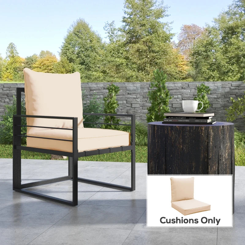 Patio Chair Cushions, Thick Deep Seat Outdoor Seat Cushion with Back Cushion, Beige