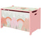 Qaba Kids Toy Box Chest with Safety Lid Organizer for Bedroom Playroom Storage Solution Pink