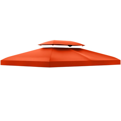 Outsunny 13' x 10' Gazebo Replacement Canopy, Rust Red UV Protection 2 Tier Top Cover for Outdoor Patio Garden 