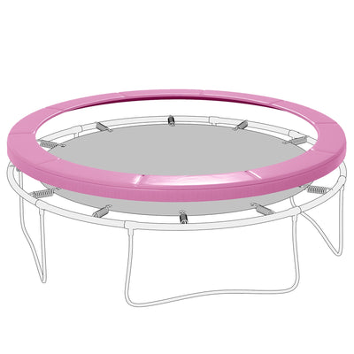 Soozier 8ft Trampoline Spring Cover Pad Replacement Waterproof Portable Pink with Elastic Ropes 