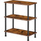 HOOBRO 3-Tier Industrial End Table with Open Shelves, Narrow Nightstand for Bedroom & Living Room, Rustic Brown