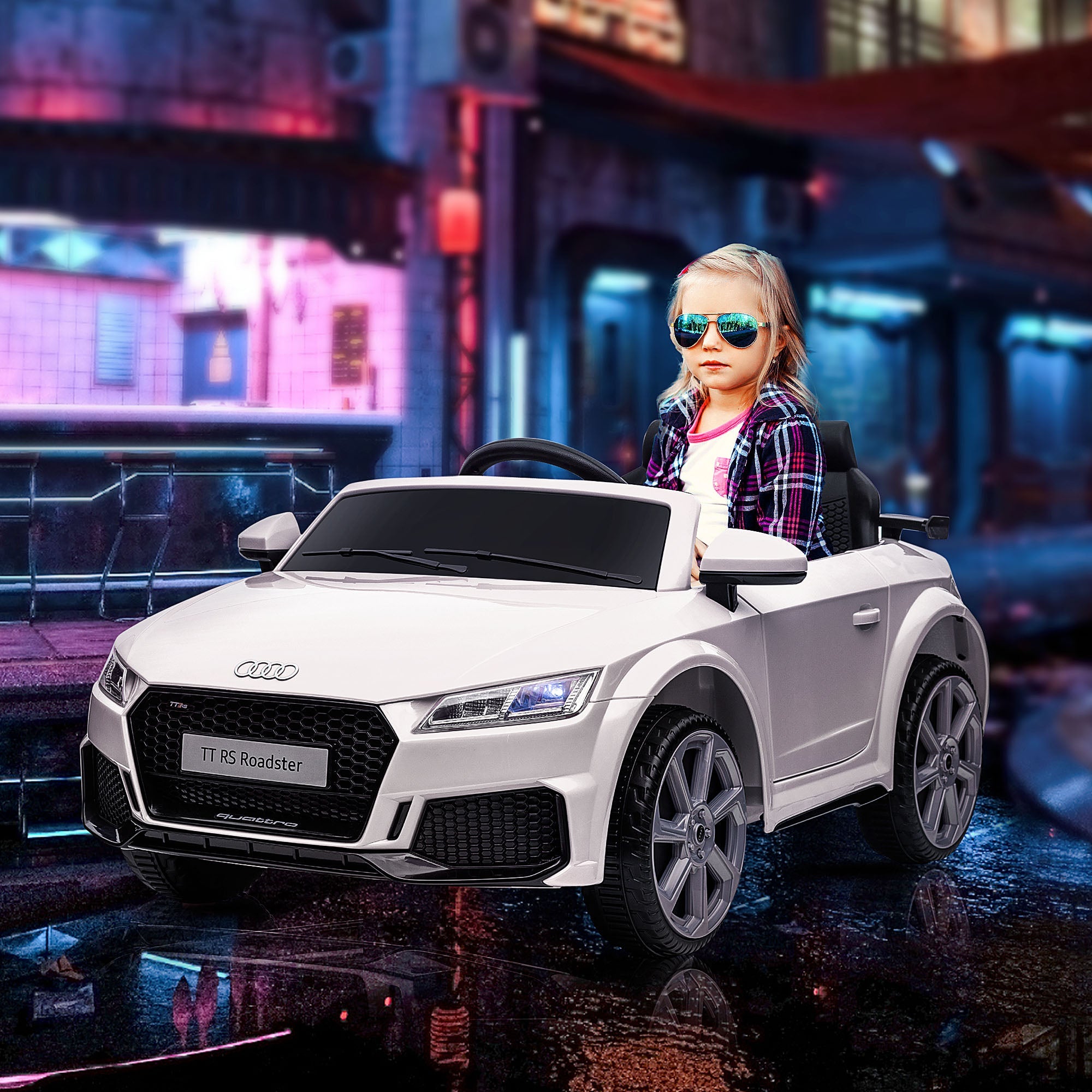 Aosom Licensed Ride-On Car: 6V Electric, Kids, Remote Control, Battery Powered, White 