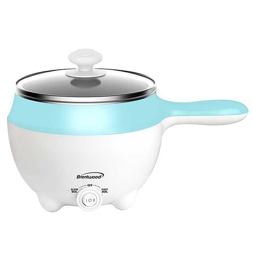 Brentwood Stainless Steel 1.6 Quart Electric Hot Pot Cooker and Food Steamer in Blue - Free Shipping 