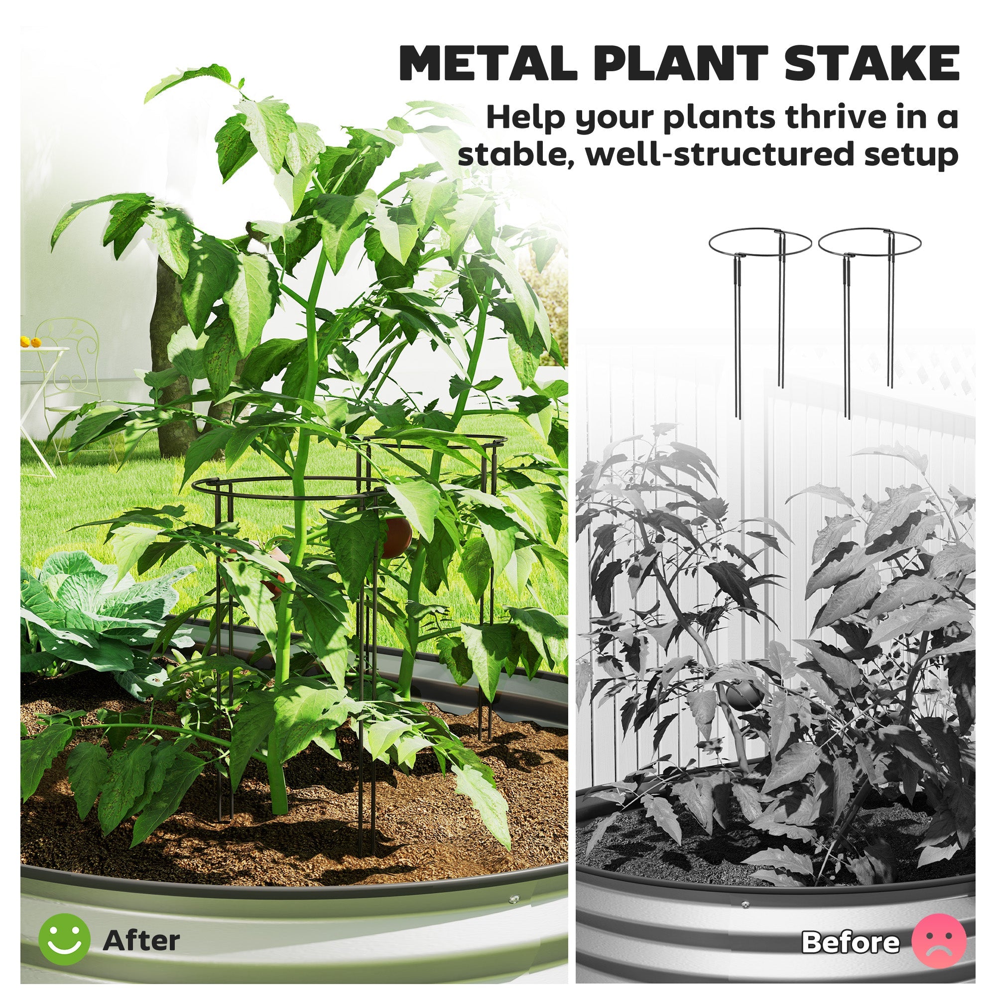 Outsunny 7' x 3' x 1' Large Outdoor Planter Box, Galvanized Raised Garden Bed with Metal Plant Stake, Silver 