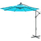 Outsunny 10ft Outdoor Cantilever Umbrella Banana Umbrella with Solar Lights and Adjustable Angle for Patio Backyard Turquoise