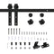 HOMCOM 6FT Mini Barn Door Hardware Kit, Sliding Barn Door Cabinet Hardware Kit for 19.7