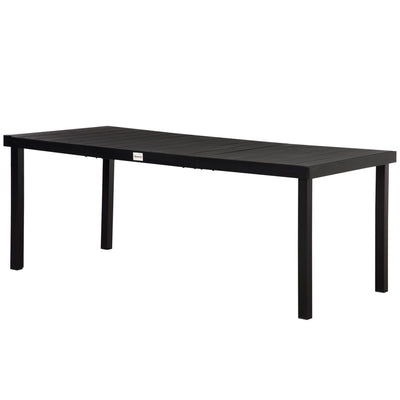 Outsunny Large Patio Table for 8 Outdoor Bistro Wood-like Rectangular Table Anti-slip Footpads Garden Black 