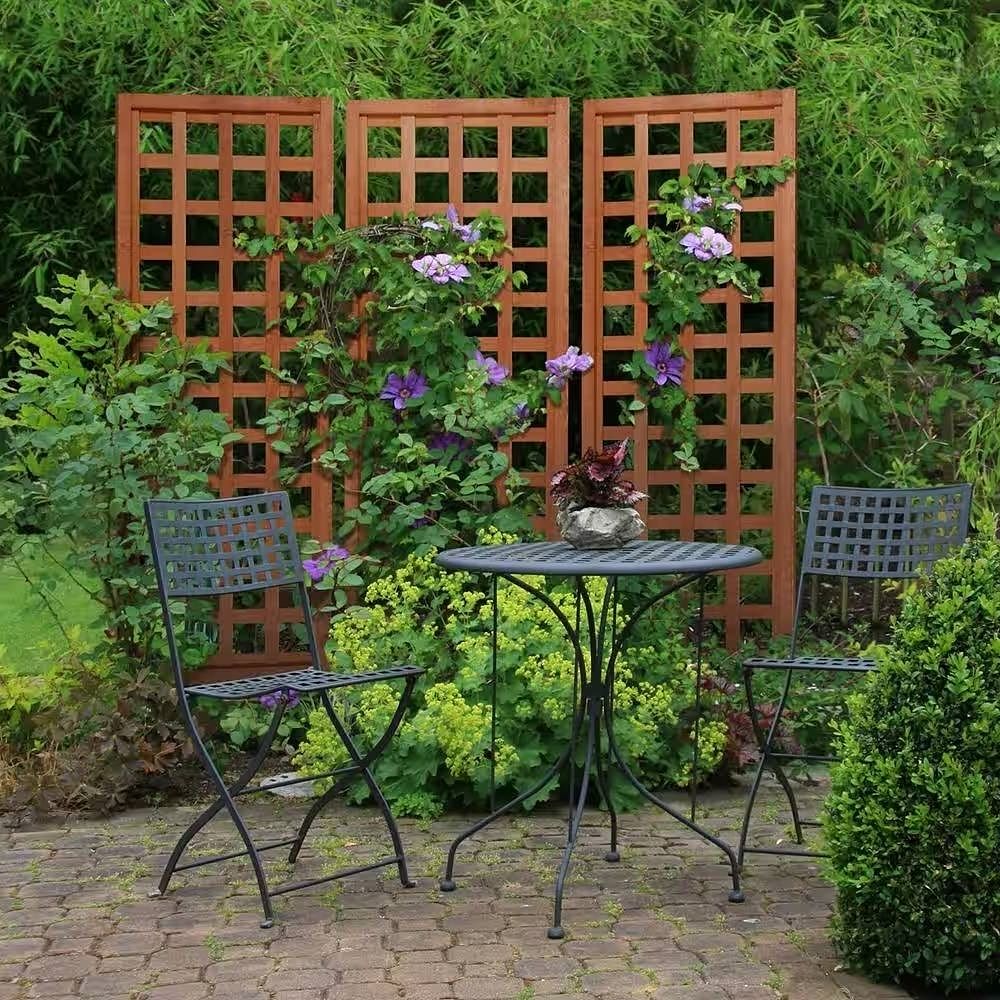 72-inch Outdoor Modern Wooden Garden Trellis in Cedar Wood Color - Free Shipping