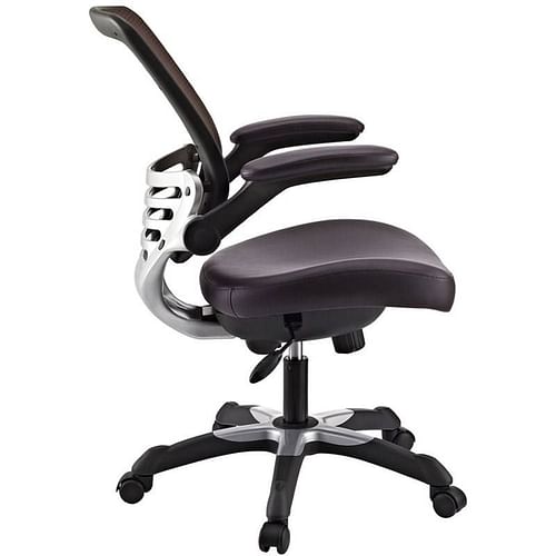 Modern Brown Mesh Back Ergonomic Office Chair  with Flip-up Arms - Free Shipping 