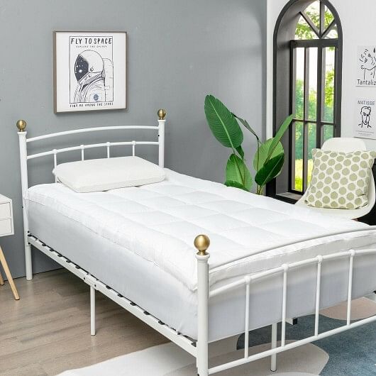 Mattress Pad Cover Padded Topper Soft Quilted Fitted Deep Pocket-King Size - Free Shipping 